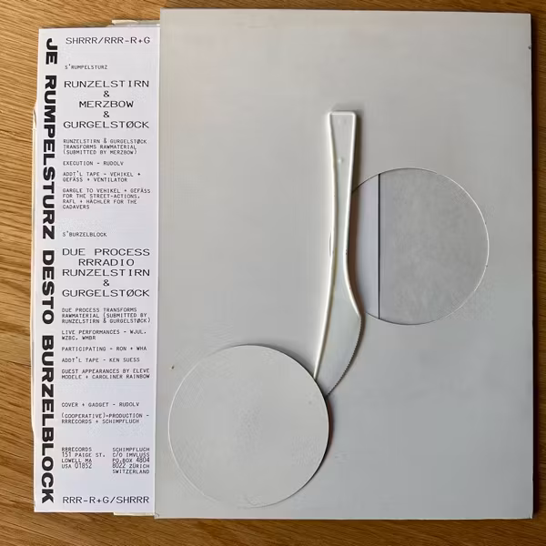 RUNZELSTIRN & GURGELSTØCK & MERZBOW & DUE PROCESS RRRADIO Je Rumpelsturz Desto Burzelblock (Schimpfluch - USA original) (EX/VG+) LP