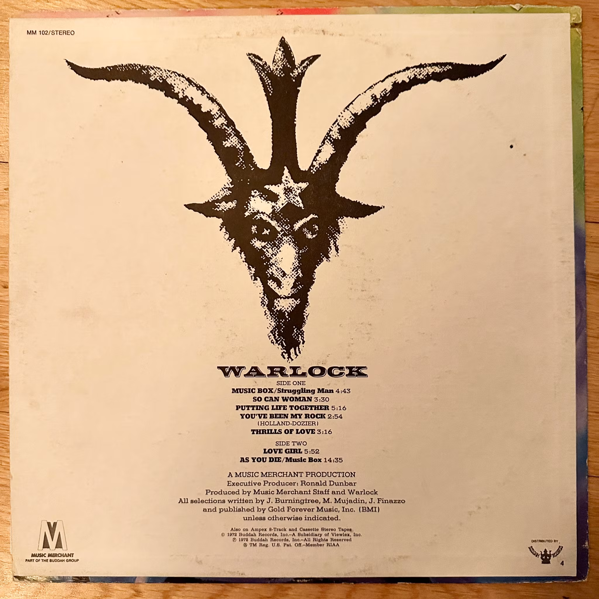 WARLOCK Warlock (Music Merchant - USA original) (VG) LP