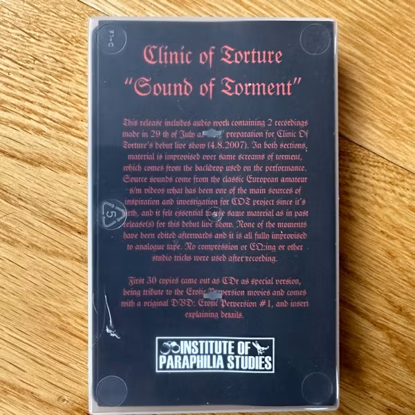 CLINIC OF TORTURE Sounds Of Torment (Institute Of Paraphilia Studies - Finland original) (EX) TAPE