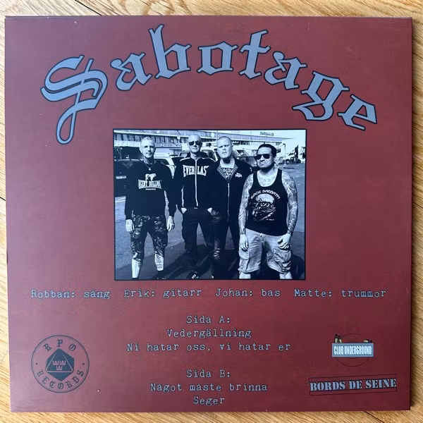 SABOTAGE Den Nya Värdegrunden (Bords De Seine - Europe original) (EX) 10"