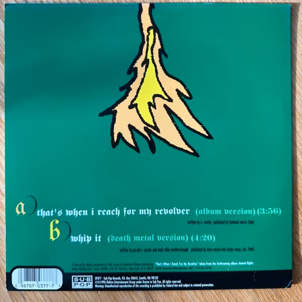 MOBY That's When I Reach For My Revolver (Sub Pop - USA original) (VG+/EX) 7"