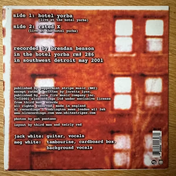 WHITE STRIPES, the Hotel Yorba (XL - UK original) (VG/VG+) 7"