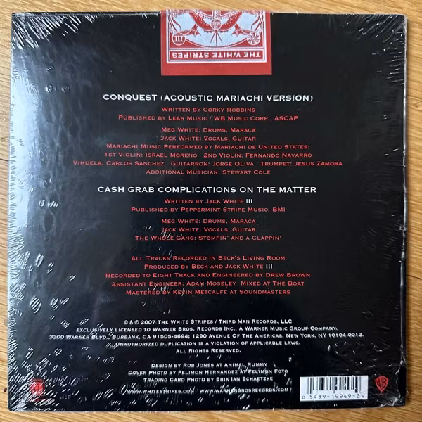 WHITE STRIPES, the Conquest (3/3) (Red vinyl) (Third Man - USA original) (SS) 7"