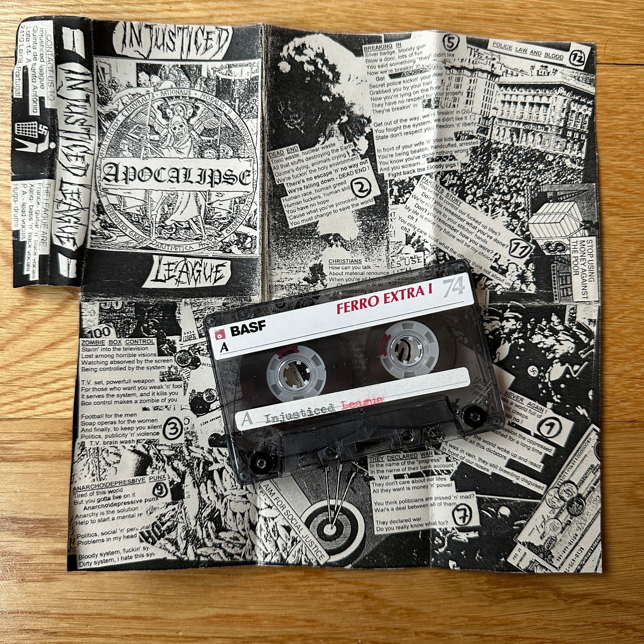 INJUSTICED LEAGUE Apocalypse (Self released - Portugal original) (VG+) TAPE