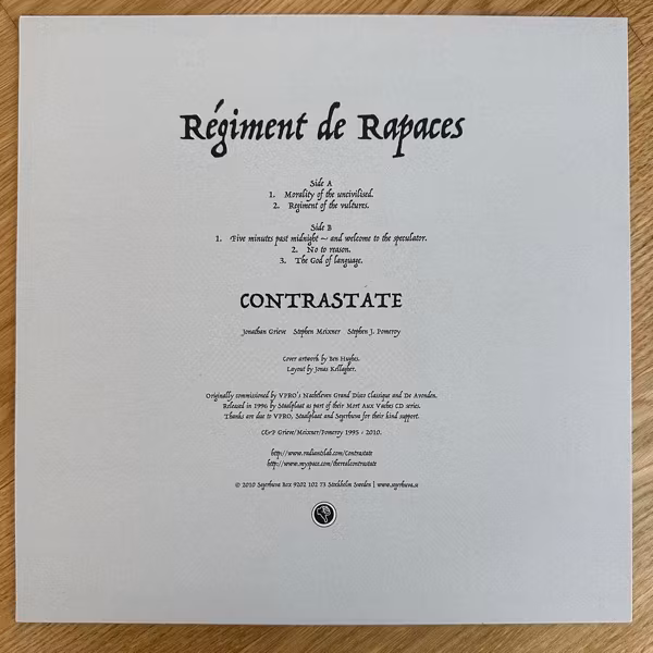 CONTRASTATE Régiment De Rapaces (Segerhuva - Sweden reissue) (NM) LP