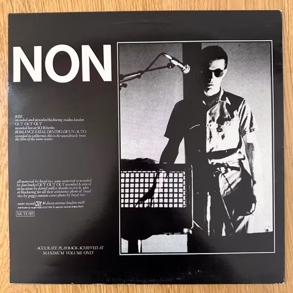 NON Rise (Mute - UK original) (VG+/EX) 12"
