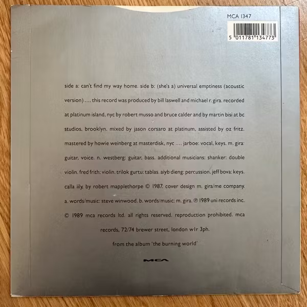 SWANS Can't Find My Way Home (MCA - UK original) (VG+) 7"