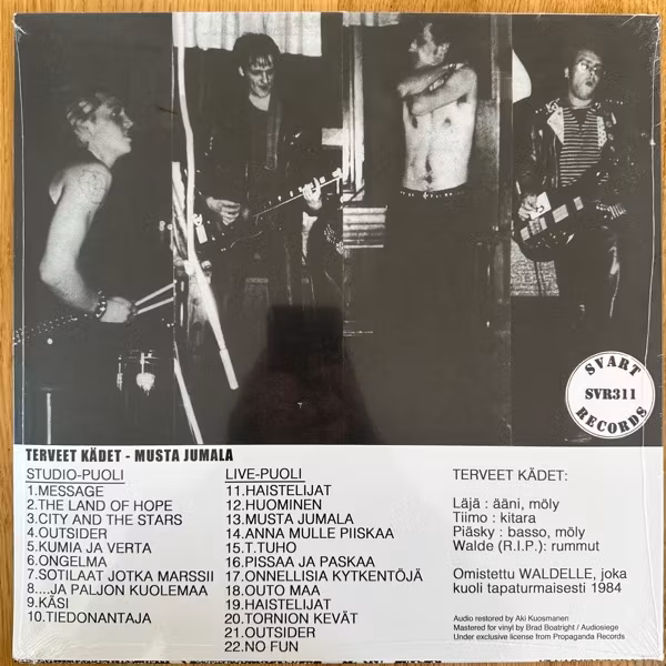 TERVEET KÄDET Musta Jumala (Svart - Finland reissue) (SS) LP