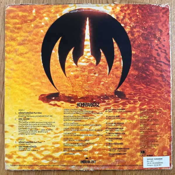 MAGMA Köhntarkösz (A&M - UK original) (G/VG+) (NWW List) LP