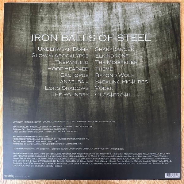 LOINCLÖTH Iron Balls Of Steel (Southern Lord - USA original) (NM/EX) LP