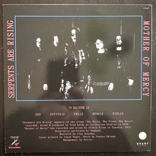IN SOLITUDE Serpents Are Rising (Pink vinyl) (Svart - Finland original) (NM) 7"