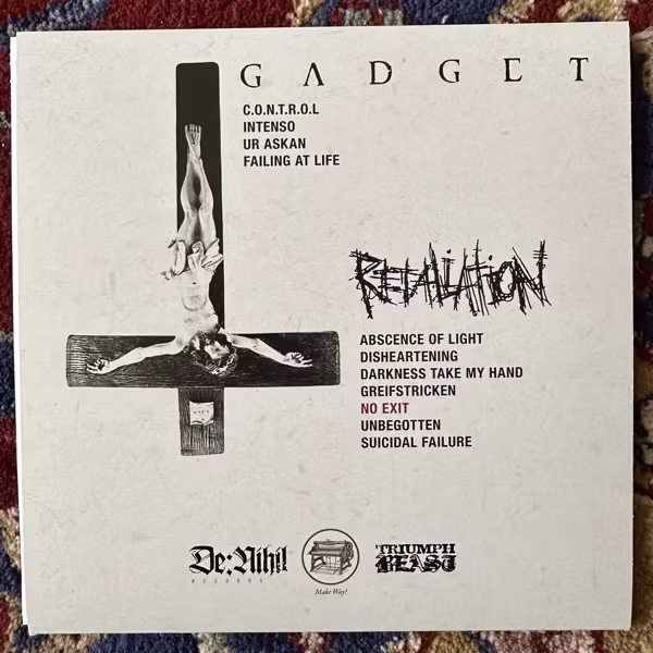 RETALIATION / GADGET Split (Yellow vinyl) (De:Nihil - Sweden original) (EX/NM) 7"