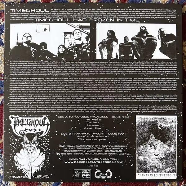 TIMEGHOUL Tumultuous Travelings / Panaramic Twilight (The Crypt – USA reissue) (NM) LP