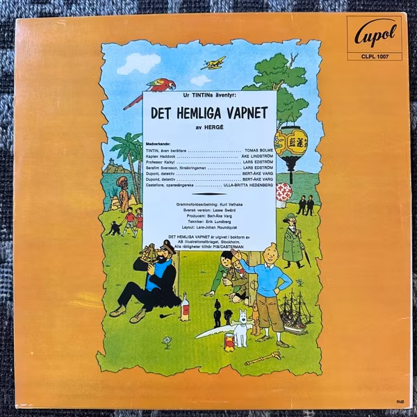 SOUNDTRACK Hergé - Tintin: Det Hemliga Vapnet (Cupol - Sweden original) (VG+) LP