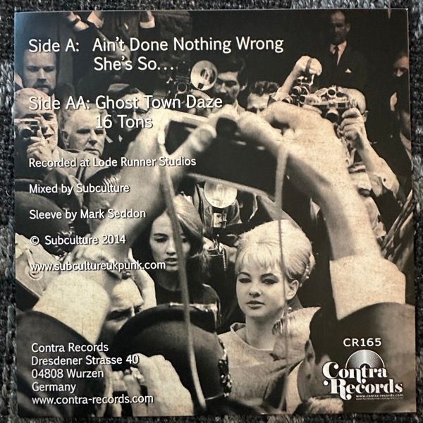 SUBCULTURE Ain't Done Nothing Wrong (Bone vinyl) (Contra - Germany original) (NM) 7"