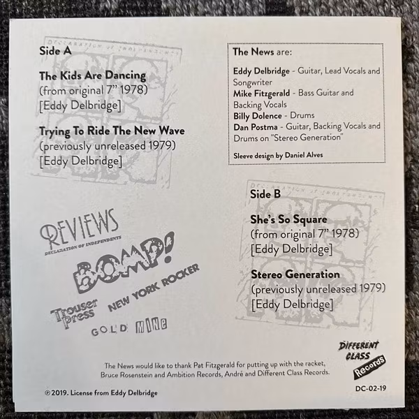 NEWS, the The Kids Are Dancing (Different Class - Portugal reissue) (NM) 7"