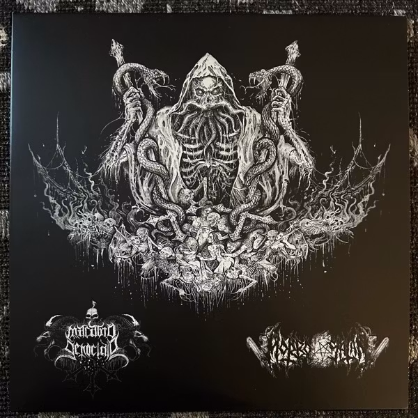 MACABRO GENOCIDIO / MORBOSATAN Morbido Malefico Genocidio / Aliados Al Rayo De La Muerte (F.O.A.D. - Italy original) (EX/NM) LP