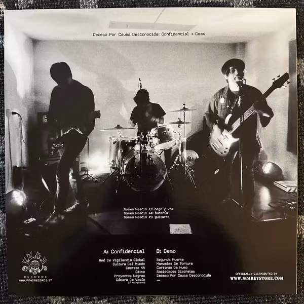 DECESO POR CAUSA DESCONOCIDA Confidencial + Demo (Violet vinyl) (F.O.A.D. - Italy original) (NM) LP