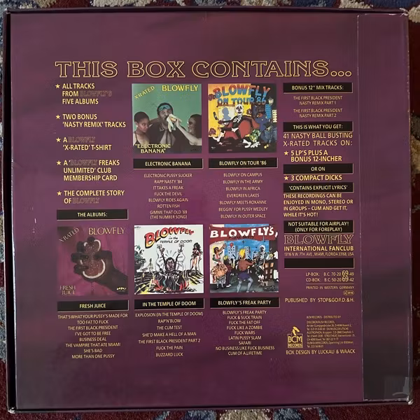 BLOWFLY Blowfly X-Rated (BCM - Germany original) (VG) 5LP BOX