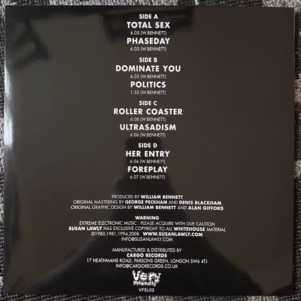 WHITEHOUSE Total Sex (Very Friendly - UK 2008 reissue) (NM/EX) 2LP