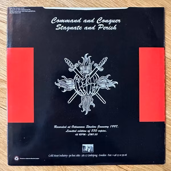 PUISSANCE Totalitarian Hearts (Red vinyl) (Cold Meat Industry - Sweden original) (VG+) 7"