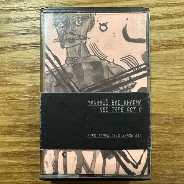 MARHAUG / BAD KHARMA Red Tape Rot 6 (Fukk Tapes Let's Erase – Sweden original) (VG+) TAPE