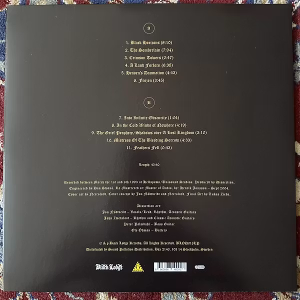 DISSECTION The Somberlain (Black Lodge - Sweden reissue) (EX) LP