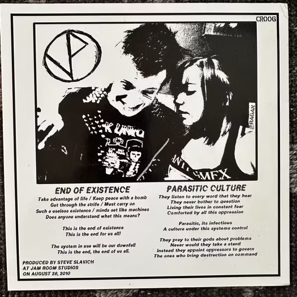 VIOLENT PARTY End Of Existence (Self released - USA original) (EX) 7"