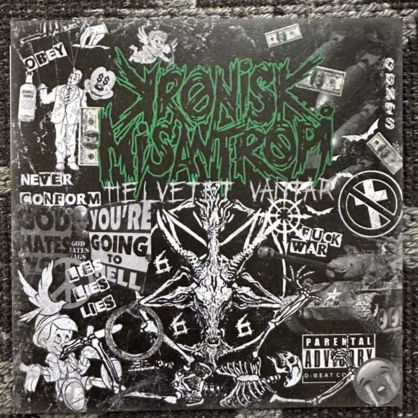 KRONISK MISANTROPI Helvetet Väntar (Green vinyl) (Konton Crasher – USA original) (EX) 7"