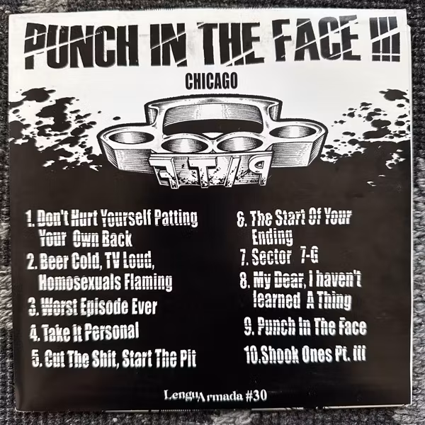 PUNCH IN THE FACE Punch In The Face !!! (Clear vinyl) (Lengua Armada Discos – USA original) (EX) 7"
