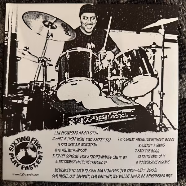 SECRET 7 Play Fast Like There Is No Tomorrow (625 Thrashcore – USA original) (EX) 7"