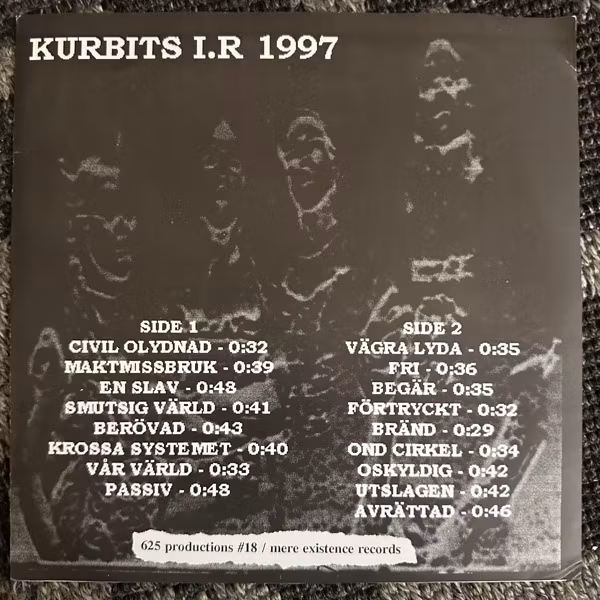 KURBITS I.R. Skåne Sweden Attacks (625 Thrashcore – USA original) (VG+/EX) 7"