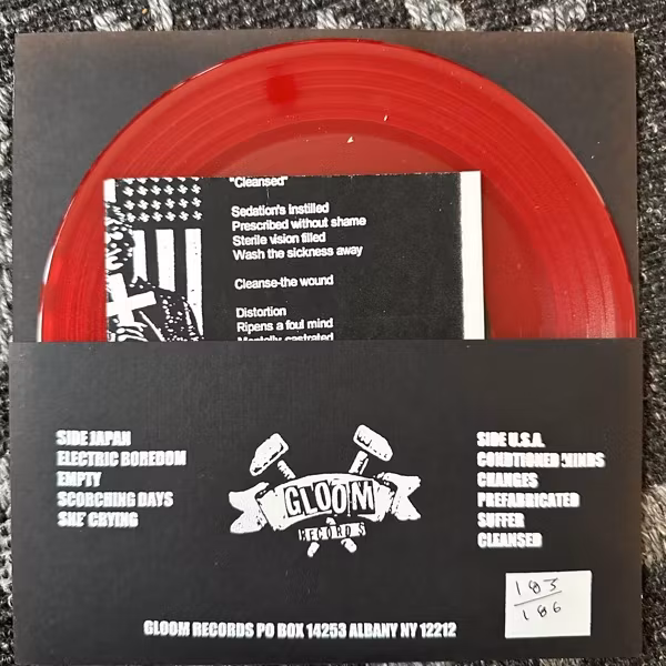 CURTAINRAIL / JOHN BROWNS ARMY Split (Red vinyl) (Gloom - USA original) (EX) 7"