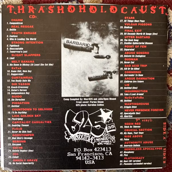 VARIOUS Barbaric Thrash Detonation (625 Thrashcore – USA original) (EX) 7"+CD