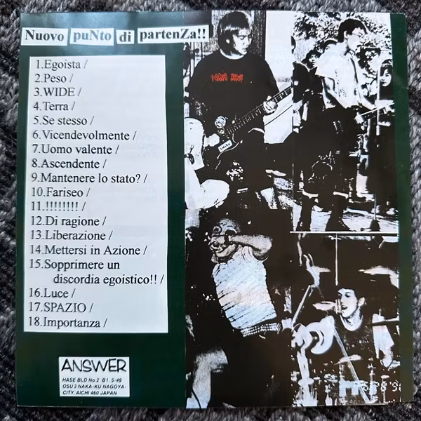 TOMORROW Nuovo Punto Di Partenza (Answer - Japan original) (VG+) CD