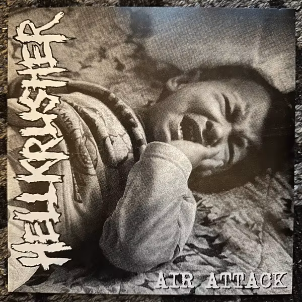 HELLKRUSHER / BULLET RIDDEN Air Attack / Stricken From The Records (White vinyl) (Antisociety – UK original) (EX) 7"
