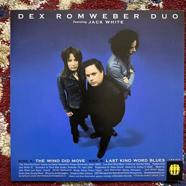 DEX ROMWEBER DUO FEATURING JACK WHITE The Wind Did Move (Third Man - USA original) (EX) 7"
