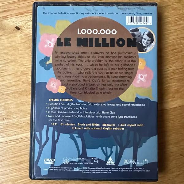LE MILLION (Criterion) (NM) DVD
