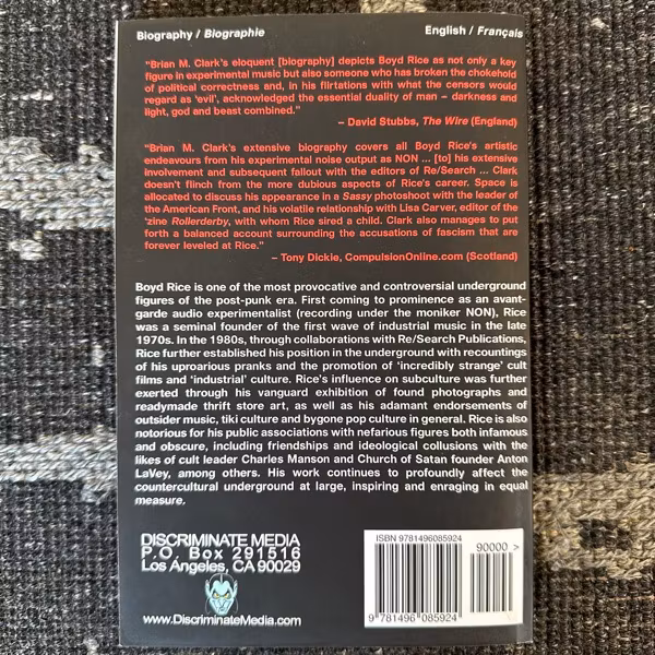 BOYD RICE A Biography (NM) BOOK
