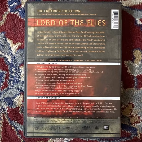 LORD OF THE FLIES (Criterion - First printing) (NM) DVD