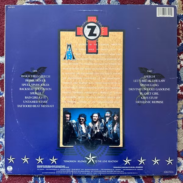 ZODIAC MINDWARP AND THE LOVE REACTION Tattooed Beat Messiah (Vertigo - USA original) (VG) LP