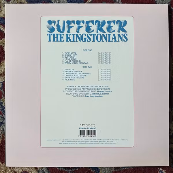 KINGSTONIANS, the Sufferer (Orange vinyl) (Music On Vinyl - Europe reissue) (NM) LP
