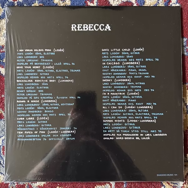 LARS LUNDBERG & MATS LODÉN Rebecca (Shadoks Music – Sweden reissue) (NM) LP