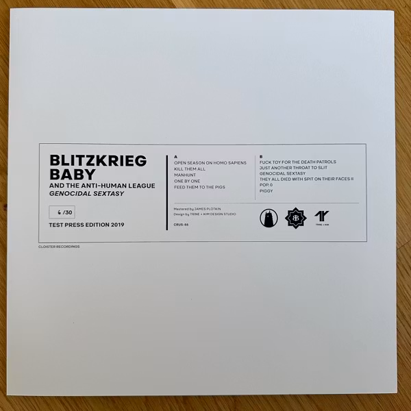 BLITZKRIEG BABY Genocidal Sextasy (Test press) (Cloister - USA original) (NM) LP