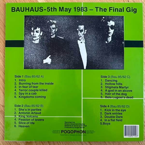 BAUHAUS The Final Gig (Pogophon - Netherlands original) (VG+) 2LP