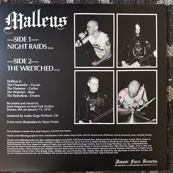 MALLEUS Night Raids (Atomic Force - USA original) (EX) LP