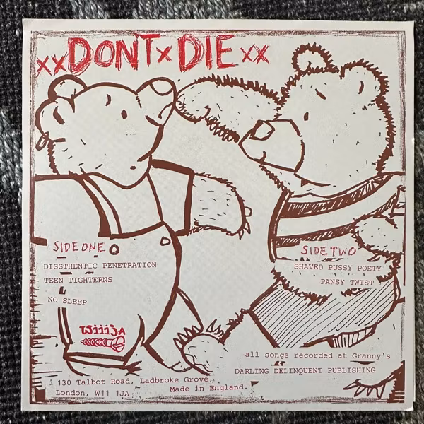 HUGGY BEAR Don't Die (Wiiija - UK original) (EX/VG+) 7"