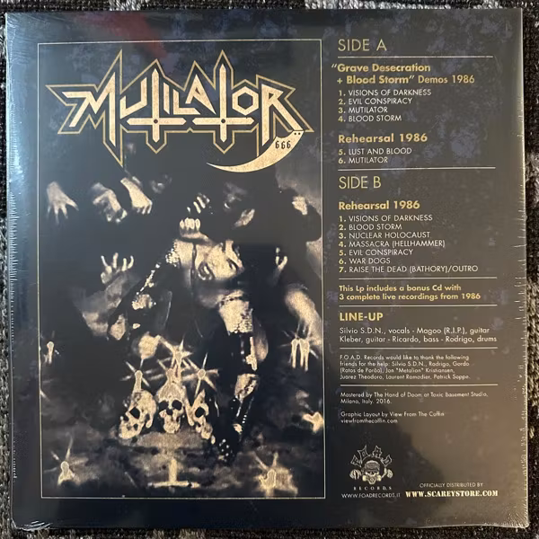 MUTILATOR Evil Conspiracy - Demos And Rehearsals 1986 (F.O.A.D. - Italy original) (SS) LP+CD