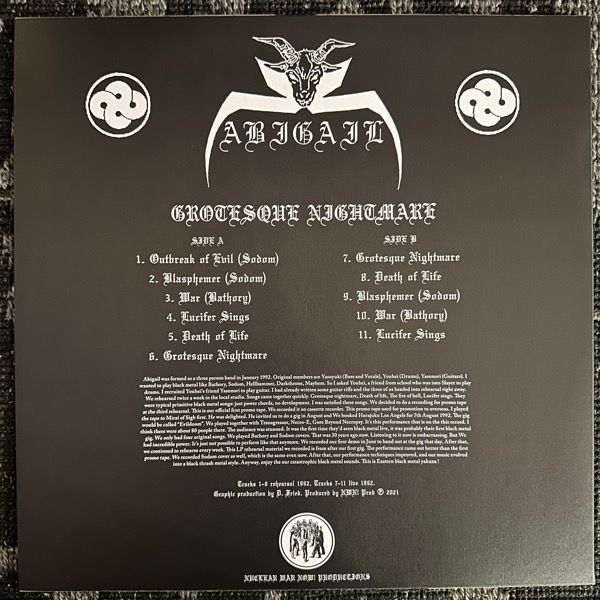 ABIGAIL Grotesque Nightmare (Nuclear War Now! - USA reissue) (NM) LP