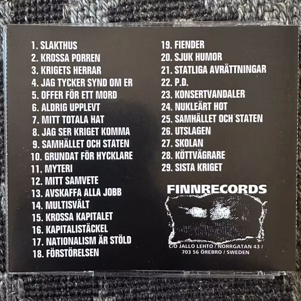 SVART PARAD Sista Kriget 1984 - 1986 (Finn - Sweden original) (EX) CD
